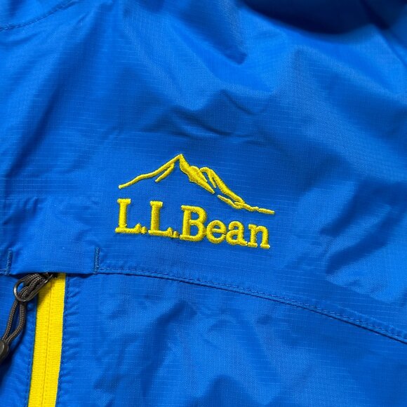 L.L. Bean Men's Trail Model Rain Jacket - Blue/Yellow - Picture 3 of 9